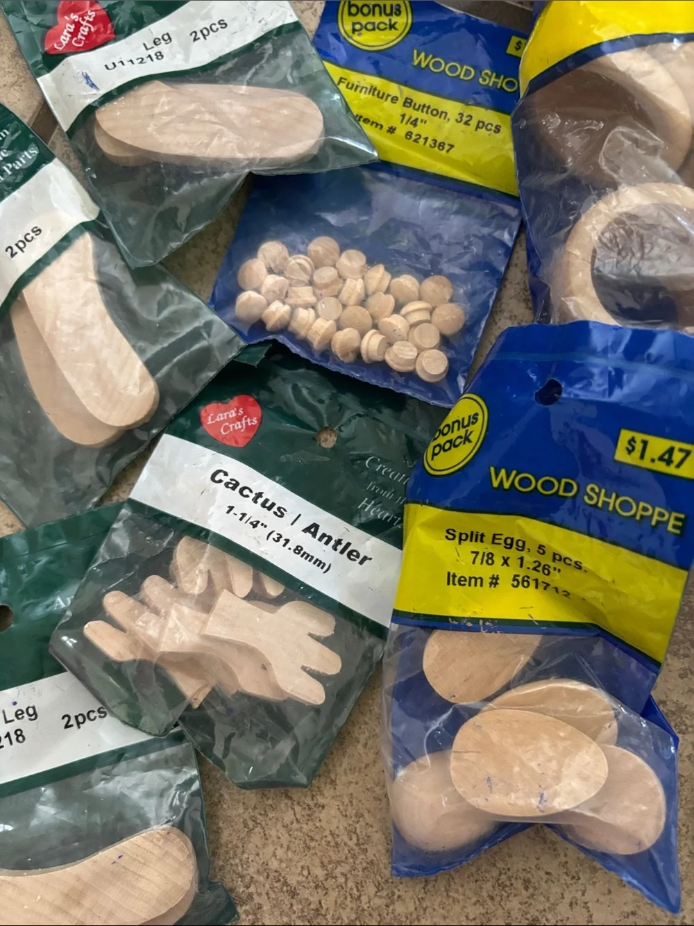 Wooden craft lot